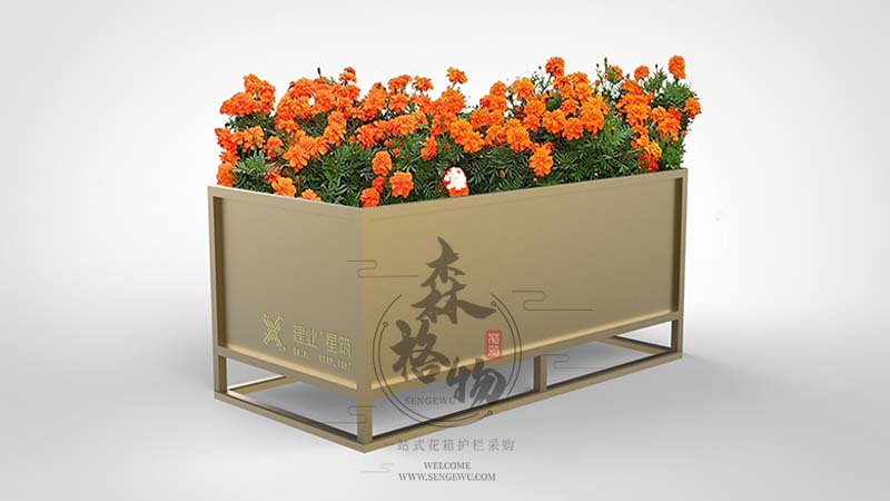 玫瑰金電鍍不銹鋼售樓部花箱